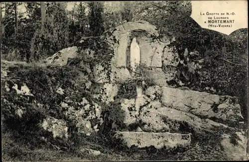 Ak Mortemart Haute Vienne, La Grotte de N.-D. de Lourdes