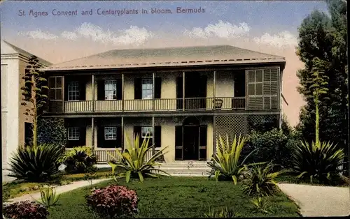 Ak Bermuda, St. Agnes Convent and Centuryplants in bloom