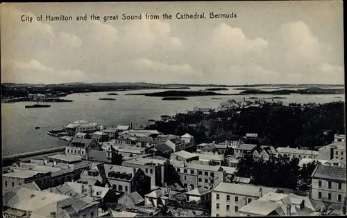 Ak Hamilton Bermuda, City an d the great Sound from the Cathedral