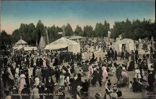 Ak Montevideo Uruguay, Playa Ramirez en la Arena