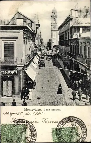Ak Montevideo Uruguay, Calle Sarandi