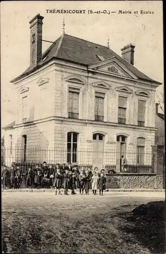 Ak Théméricourt Val-d’Oise, Mairie et Ecoles