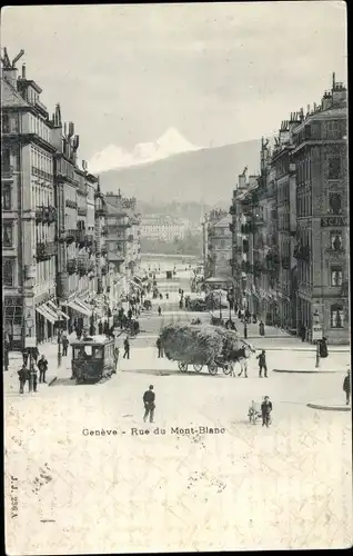 Ak Genève Genf Schweiz, Rue du Mont Blanc