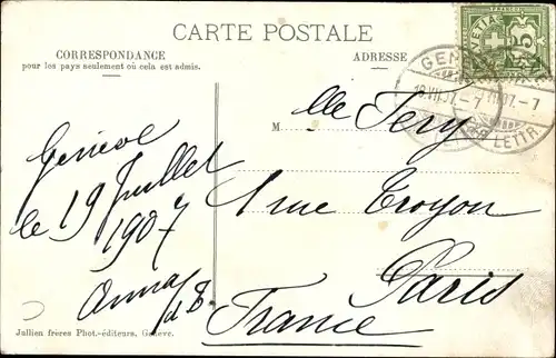 Ak Genève Genf Stadt, chemin de fer du Saleve, Zahnradbahn