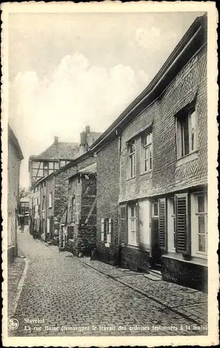 Ak Stavelot Wallonien Lüttich, La Rue Basse, Straßenpartie