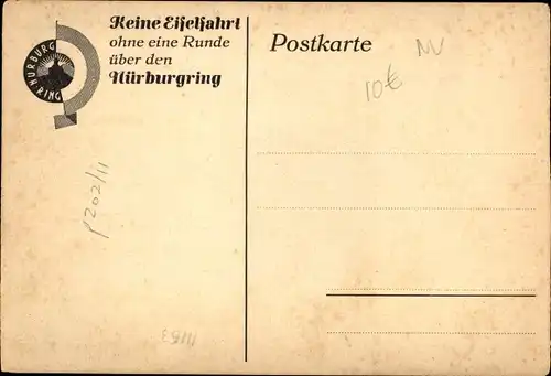 Ak Adenau in der Eifel, Nürburgring, Start der Rennwagen, Tribüne