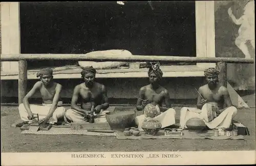 Ak Gustav Hagenbeck, Exposition Les Indes, Indische Kunsthandwerker