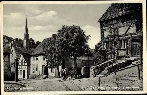 Ak Oderberg in der Mark, Oberkietz mit dem ältesten Haus