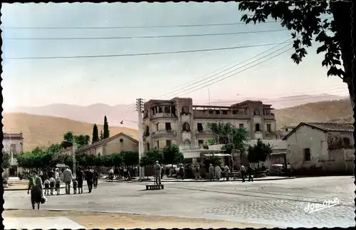 Ak Blida Algerien, Boulevard Trumelet, Place de Verdun