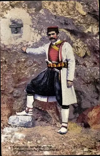 Ak Mann in montenegrinischer Nationaltracht