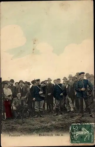 Ak Le Hohneck Hoheneck Lothringen Vosges, Frontiere franco allemande