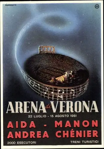 Ak Verona Veneto, Arena, Aida, Il Trovatore, La Forza del Destino