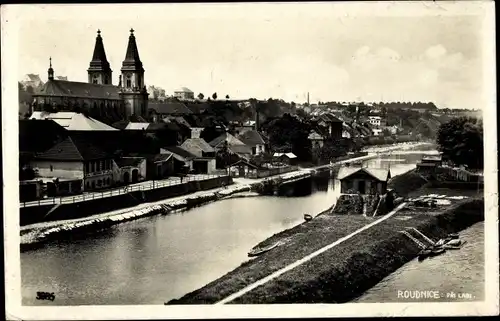 Ak Roudnice nad Labem Raudnitz an der Elbe Region Aussig, Teilansicht