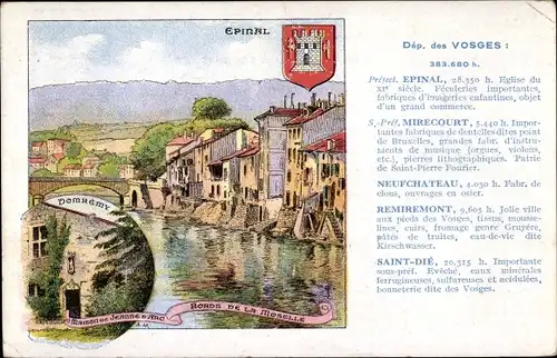 Ak Épinal Lothringen Vosges, Bords de la Moselle, Domremy Haus von Jeanne D'Arc