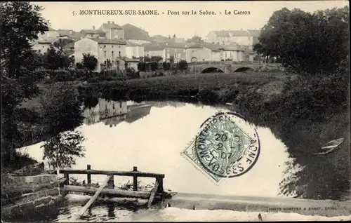 Ak Monthureux sur Saone Lothringen Vosges, Le Carron, Brücke