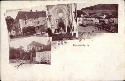 Ak Moyenmoutier Mittelmünster Lothringen Vosges, Kirche Innenansicht, Ortsansicht, Gebäude