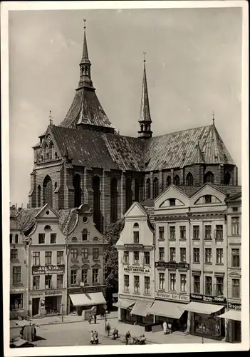 Ak Hansestadt Rostock, Neuer Markt, Marienkirche