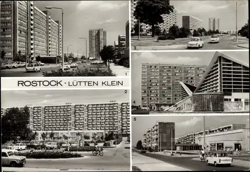 Ak Lütten Klein Hansestadt Rostock, Helsinkier Straße, Turkuer Straße, Mehrzweckhalle, Osloer Straße