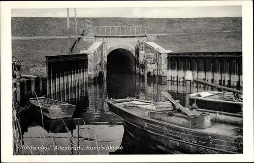 Ak Altenbruch Cuxhaven in Niedersachsen, Kanalschleuse