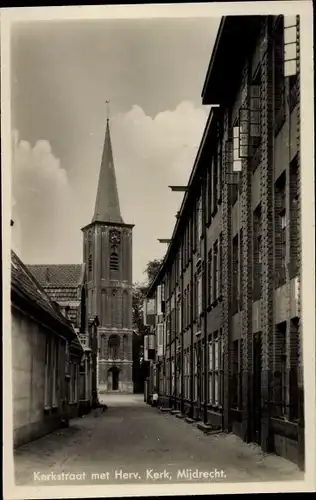 Ak Mijdrecht Utrecht Niederlande, Kerkstraat met Herv. Kerk