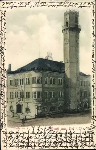 Ak Hof an der Saale Oberfranken Bayern, Rathaus