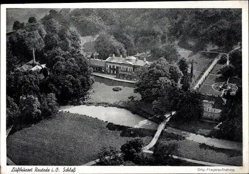 Ak Rastede in Oldenburg, Schloss, Fliegeraufnahme