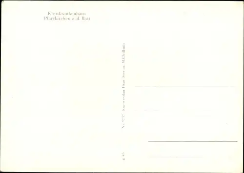 Ak Pfarrkirchen in Niederbayern, Kreiskrankenhaus