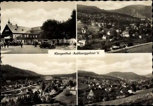 Ak Aschberg Klingenthal im Vogtland Sachsen, Gesamtansicht, Straßenpartie