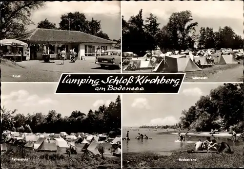 Ak Immenstaad am Bodensee, Campingplatz Schloss Kirchberg, Kiosk, Badestrand