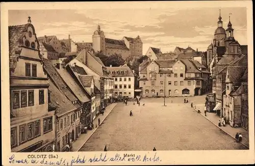 Ak Colditz in Sachsen, Markt, 18. Gauturnfest 1926, 50 Jahrfeier des 23. Mittelmulden Gaues