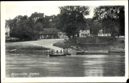 Ak Belgern in Nordsachsen, Steg der Elbfähre