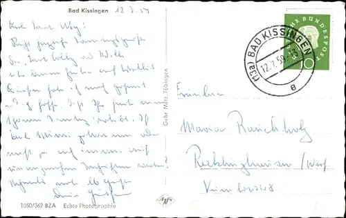 Ak Bad Kissingen Unterfranken Bayern, Panorama