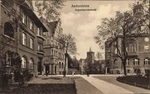 Ak Aschersleben im Salzlandkreis, Augustapromenade