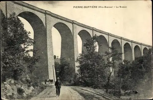 Ak Pierre Buffière Haute Vienne, Le Viaduc