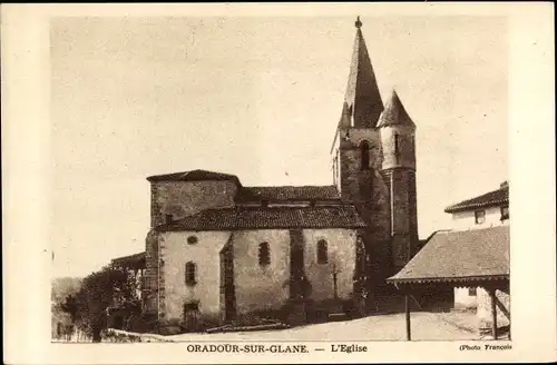 Ak Oradour sur Glane Haute Vienne, L'Eglise