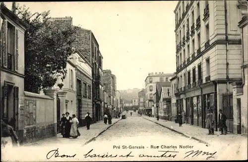 Ak Le Pré Saint Gervais Seine Saint Denis, Rue Charles Nodier
