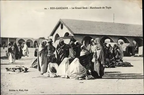 Ak Ben Gardane Tunesien, Le Grand Souk, Marchands de Tapis