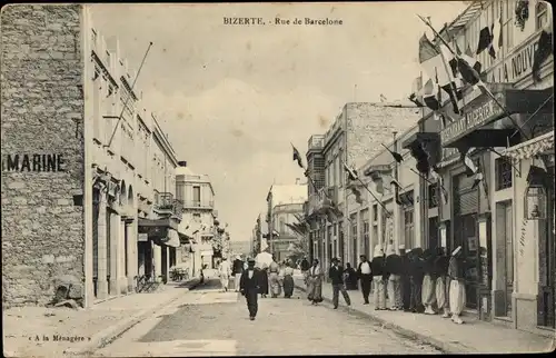 Ak Bizerte Tunesien, Rue de Barcelone