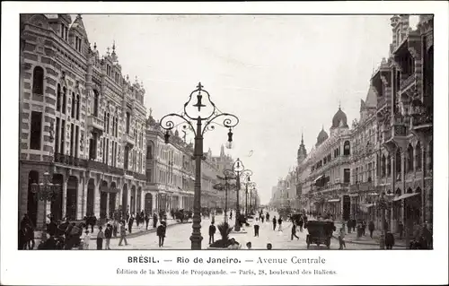 Ak Brésil Rio de Janeiro Brasilien, Avenue Centrale