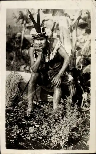 Foto Ak Portrait eines Indianers