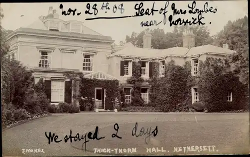 Foto Ak Cheadle Staffordshire England, Nethersett, Thick-Thorn Hall