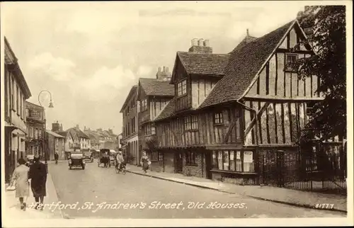 Ak Hertford East England, St. Andrews Street, Old Houses