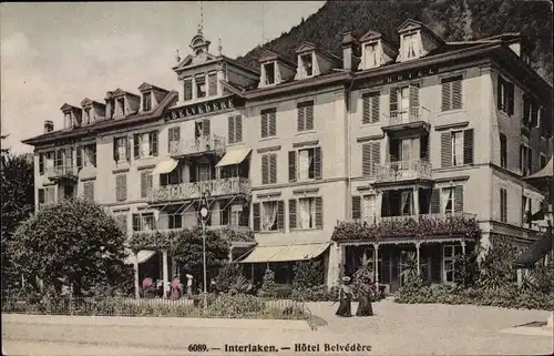 Ak Interlaken Kanton Bern Schweiz, Hotel Belvedere