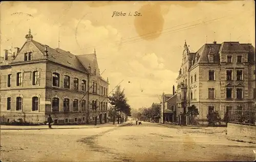 Ak Flöha in Sachsen, Straßenpartie, Wohnhäuser
