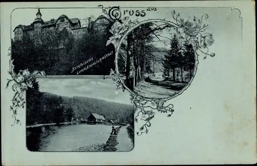 Mondschein Ak Ronsdorf Wuppertal, Bergische Lungenheilanstalt, Allee, Käshammer Gelpetal