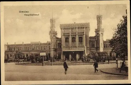 Ak Wrocław Breslau Schlesien, Hauptbahnhof