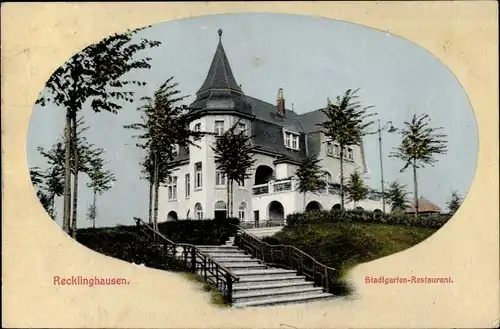 Ak Recklinghausen im Ruhrgebiet, Stadtgarten Restaurant