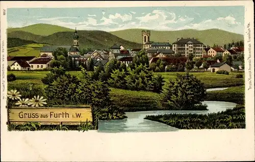 Litho Furth im Wald Oberpfalz Bayern, Gesamtansicht