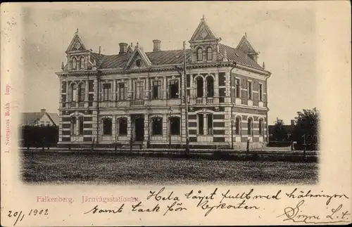 Ak Falkenberg Schweden, Järnvägsstationen, Bahnhof