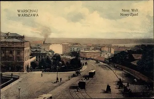Ak Warszawa Warschau Polen, Neue Welt, Nowy Zjazd